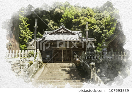 水彩風生田神社鳥居兵庫縣姬路市 107693889
