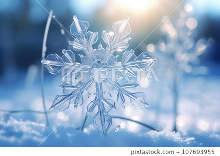 Single snowflake on winter background.... - Stock Illustration ...