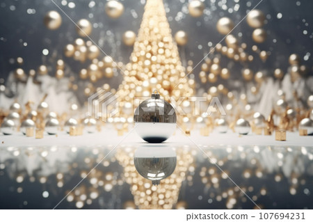 Christmas composition with festive decorations. Generative AI 107694231