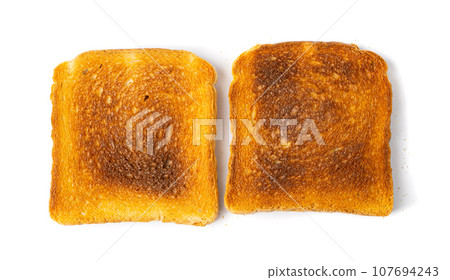Bread Toasts Isolated, Toasted Sandwich Square Slices, Loaf Pieces for Toast on White Background 107694243