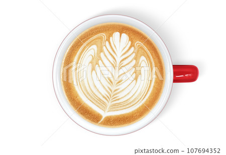 cafe au lait coffee drink illustration realistic cafe au lait coffee drink illustration realistic 107694352