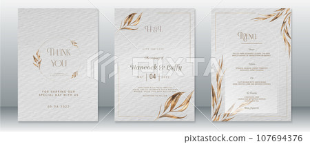 Golden wedding invitation card template luxury design Golden wedding invitation card template luxury design 107694376