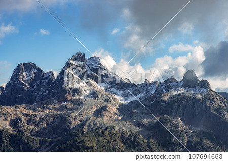 Rocky Mountain Landscape in British Columbia, Canada. Sunny Cloudy Fall Season. 107694668