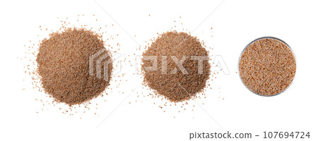 Plantago Ovata Seeds Isolated, Psyllium Husk, Isabgol Ispaghula Plantago Ovata Seeds Isolated, Psyllium Husk, Isabgol Ispaghula 107694724