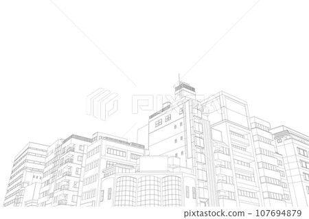building background line drawing 107694879