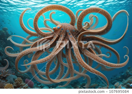Fairy tale Octopus Under Sea Creatures Animals Octopus Natural Tentacle Giant Squid Swim Aquatic Life Water Plant Landscape Habitat Imitate Nature Underwater Fish Water Ocean Aquarium Marine. AI Fairy tale Octopus Under Sea Creatures Animals Octopus Natural Tentacle Giant Squid Swim Aquatic Life Water Plant Landscape Habitat Imitate Nature Underwater Fish Water Ocean Aquarium Marine. AI 107695084