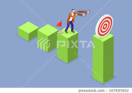 3D Isometric Flat Vector Conceptual Illustration of Next Goal 107695602