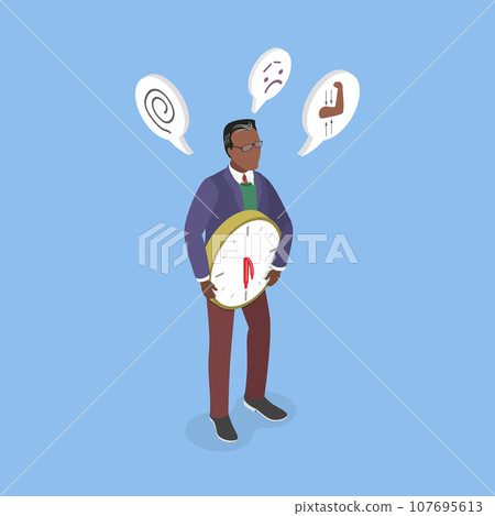 3D Isometric Flat Vector Conceptual Illustration of Male Menopause 3D Isometric Flat Vector Conceptual Illustration of Male Menopause 107695613