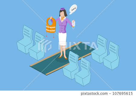 3D Isometric Flat Vector Conceptual Illustration of Flight Safety 3D Isometric Flat Vector Conceptual Illustration of Flight Safety 107695615