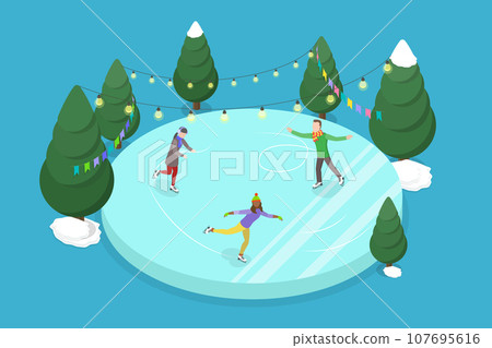 3D Isometric Flat Vector Conceptual Illustration of Ice Rink 3D Isometric Flat Vector Conceptual Illustration of Ice Rink 107695616