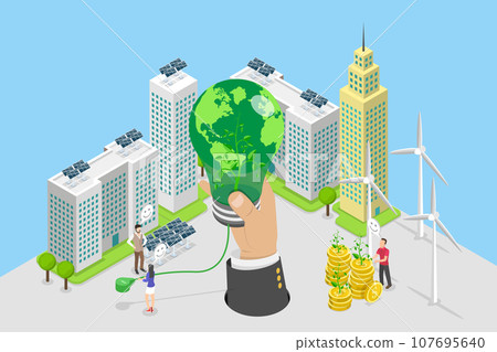 3D Isometric Flat Vector Conceptual Illustration of ESG 107695640