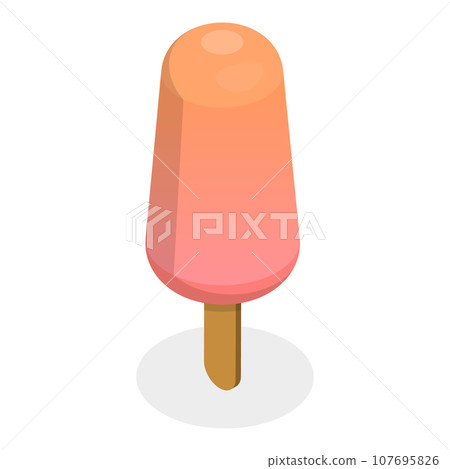 3D Isometric Flat Vector Set of Popsicles. Item 3 107695826