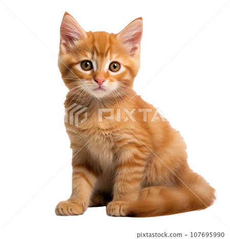 red cat on a white background red cat on a white background 107695990