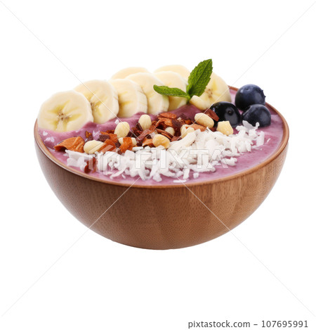 Acai bowl: Similar to a smoothie bowl, but with acai berries 107695991