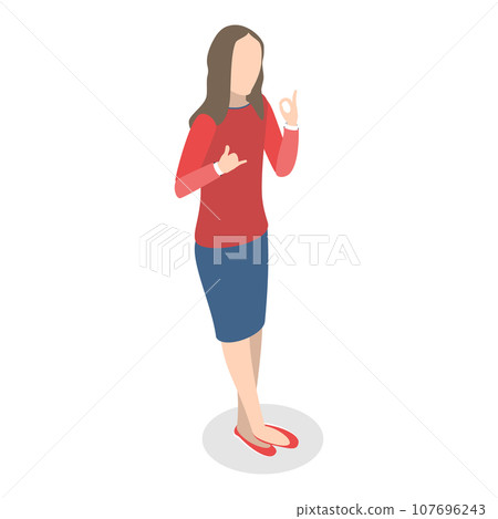 3D Isometric Flat Vector Illustration of People with Different Types Of Disabilities. Item 4 107696243