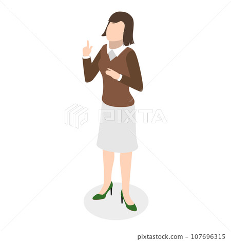 3D Isometric Flat Vector Illustration of People with Different Types Of Disabilities. Item 5 3D Isometric Flat Vector Illustration of People with Different Types Of Disabilities. Item 5 107696315