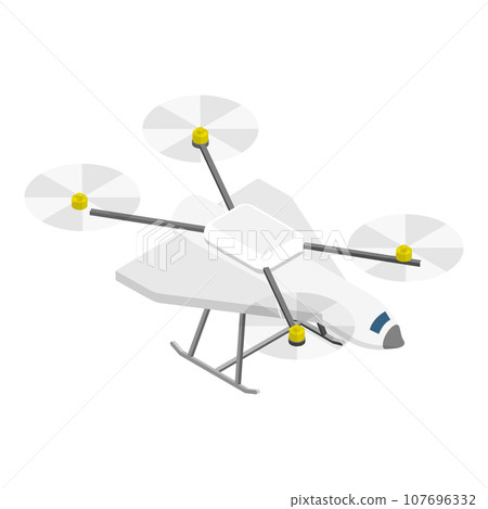 3D Isometric Flat Vector Set of Military Drones. Item 1 107696332