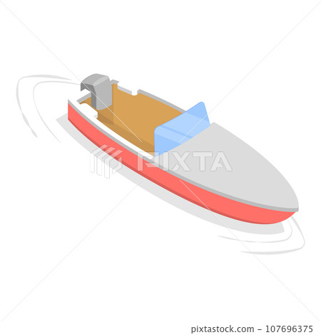 3D Isometric Flat Vector Set of Boats. Item 3 3D Isometric Flat Vector Set of Boats. Item 3 107696375
