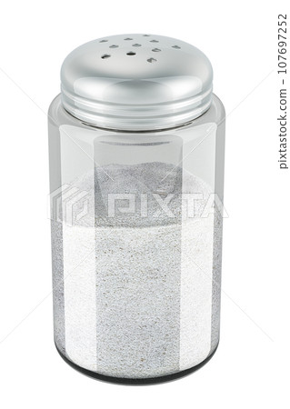 Salt shaker, salt pot. 3D rendering Salt shaker, salt pot. 3D rendering 107697252