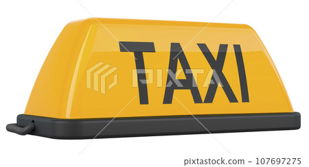 Taxi car signboard, 3D rendering Taxi car signboard, 3D rendering 107697275