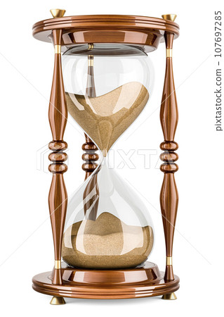 Hourglass, sandglass. 3D rendering 107697285