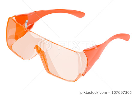 Professional UV Light Safety Glasses, 3D rendering Professional UV Light Safety Glasses, 3D rendering 107697305