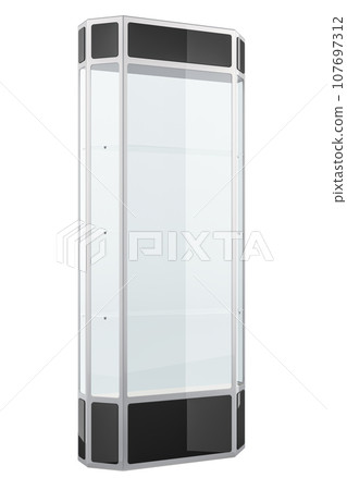 Tower Display Case with Shelves, 3D rendering 107697312