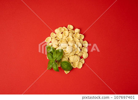 Raw Orecchiette Pasta, Homemade Dry Macaroni, Italian Recchietedde 107697401
