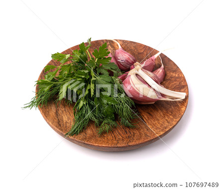 Garlic Cloves, Garlic Clove Group, Seasoning Bulb, Natural Spices Food Ingredient Garlic Cloves, Garlic Clove Group, Seasoning Bulb, Natural Spices Food Ingredient 107697489