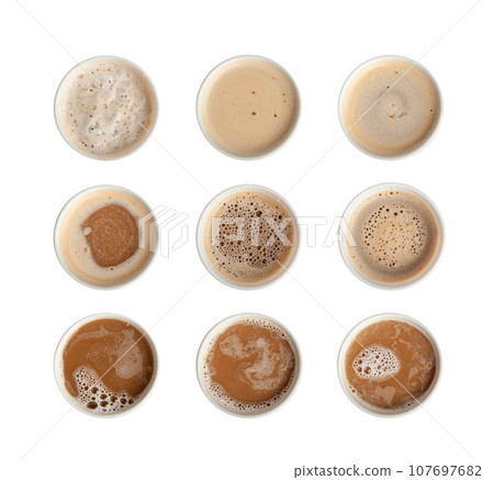 Hot Chocolate Cup, Cacao Mug, Cocoa Beverage, Christmas Drink Glass with Foam, Healthy Breakfast 107697682