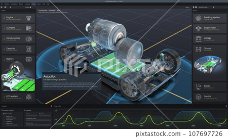 3D visualization of professional software for car developing 107697726
