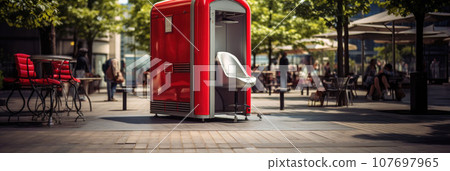 Freestanding street toilet with public pissoir Freestanding street toilet with public pissoir 107697965