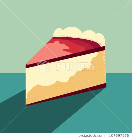 Slice of cheesecake flat style vector illustration Slice of cheesecake flat style vector illustration 107697976