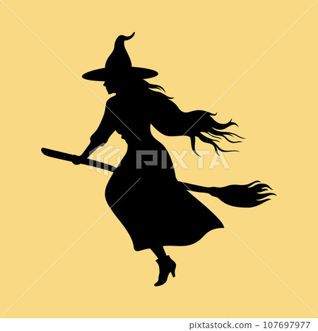 Witch flying on a broom vector illustration Witch flying on a broom vector illustration 107697977