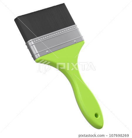 Paint bristle brush for repair work and construction on white background. 107698269