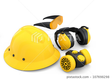 Set of construction wear for repair and installation on white background Set of construction wear for repair and installation on white background 107698298