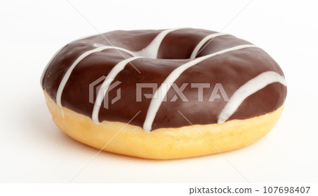 Chocolate Doughnuts Isolated, Brown Donuts 107698407