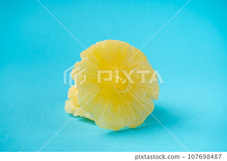 Dry Pineapple Rings Isolated, Candy Pineapples, Dehydrated Yellow Sugar Fruit, Candied Fruits Circles Dry Pineapple Rings Isolated, Candy Pineapples, Dehydrated Yellow Sugar Fruit, Candied Fruits Circles 107698487
