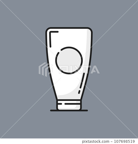 Mayonnaise, yogurt or ketchup in plastic bottle isolated outline icon. Vector packaging of glass or plastic with cover. Bottle package, thin line Mayonnaise, yogurt or ketchup in plastic bottle isolated outline icon. Vector packaging of glass or plastic with cover. Bottle package, thin line 107698519