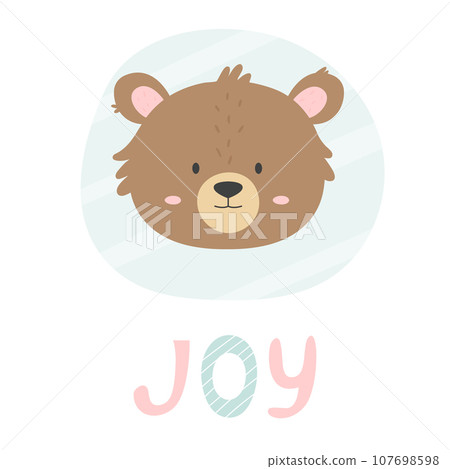 Bear hand drawn face. Vector character. Bear hand drawn face. Vector character. 107698598
