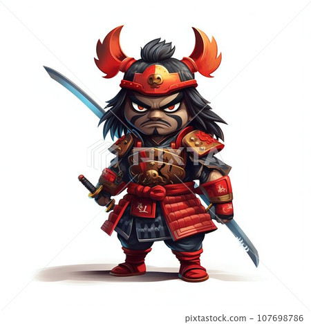 Samurai in Traditional Armor Ready for Battle. Generative ai 107698786