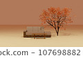 Sofa and autumn leaves 3D 107698882
