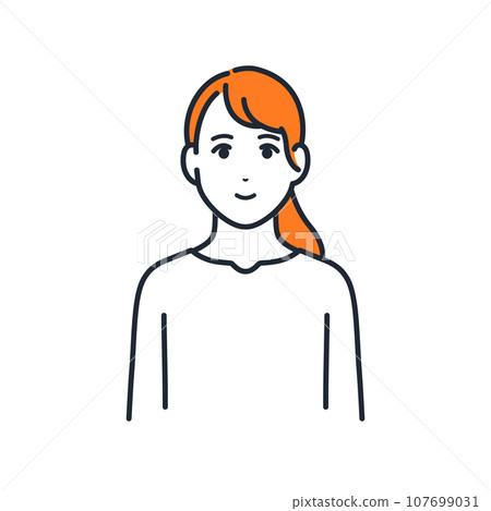 Vector illustration material of young woman simple avatar icon Vector illustration material of young woman simple avatar icon 107699031
