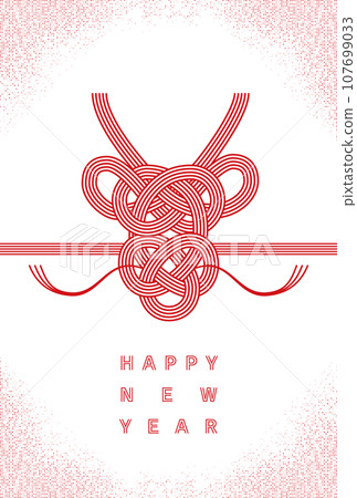 New Year's card Mizuhiki gold 107699033