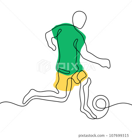Football player one line vector illustration 107699315