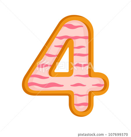 Doughnut cartoon number 4 107699370