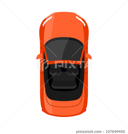 Orange cabriolet car top view vector illustration Orange cabriolet car top view vector illustration 107699400