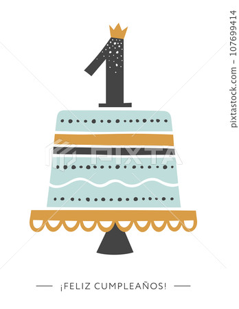 First Birthday greeting card for baby boy 107699414