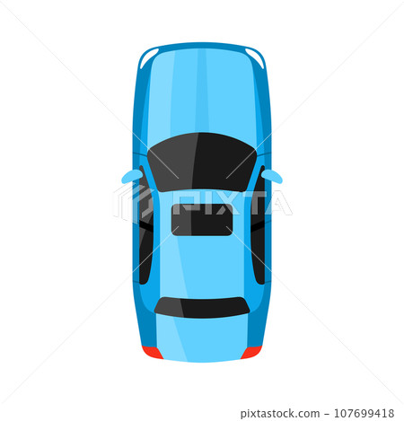 Blue car top view vector illustration 107699418