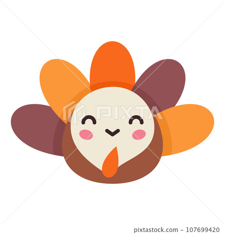 Cute Thanksgiving turkey vector illustration Cute Thanksgiving turkey vector illustration 107699420